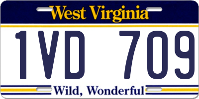 WV license plate 1VD709