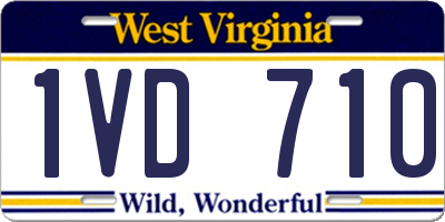 WV license plate 1VD710