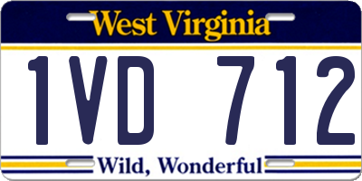 WV license plate 1VD712