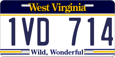 WV license plate 1VD714