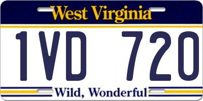 WV license plate 1VD720