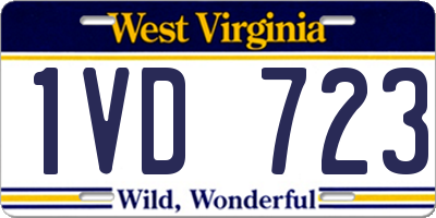 WV license plate 1VD723