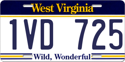 WV license plate 1VD725