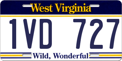 WV license plate 1VD727