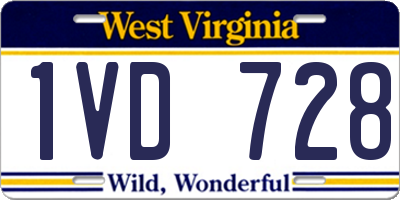 WV license plate 1VD728