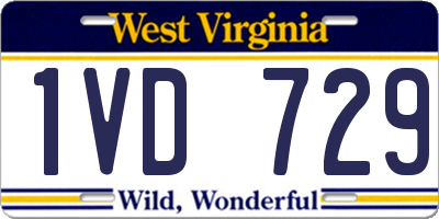 WV license plate 1VD729