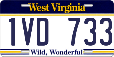 WV license plate 1VD733