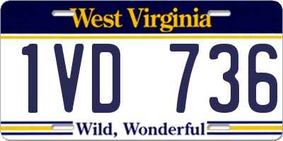 WV license plate 1VD736