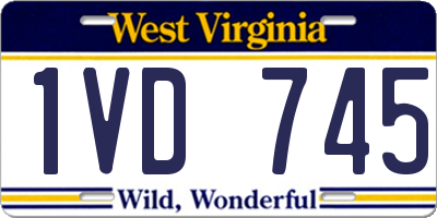 WV license plate 1VD745