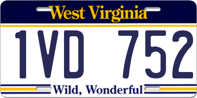 WV license plate 1VD752