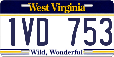 WV license plate 1VD753