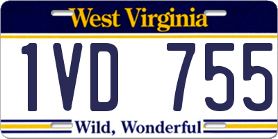 WV license plate 1VD755
