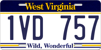 WV license plate 1VD757