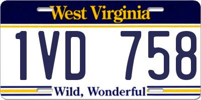 WV license plate 1VD758