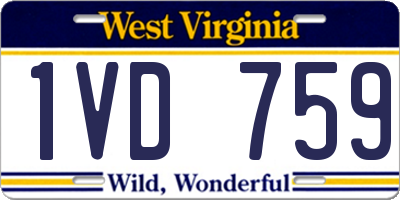 WV license plate 1VD759
