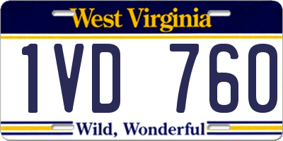 WV license plate 1VD760