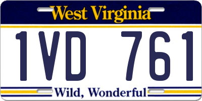 WV license plate 1VD761