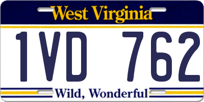 WV license plate 1VD762