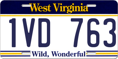 WV license plate 1VD763