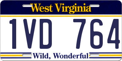 WV license plate 1VD764