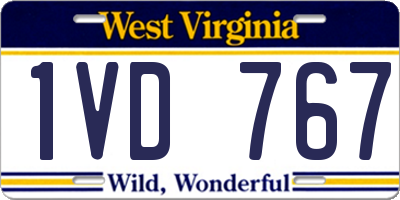 WV license plate 1VD767