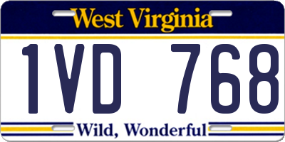 WV license plate 1VD768