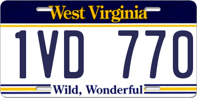 WV license plate 1VD770