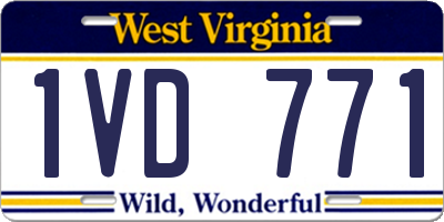 WV license plate 1VD771