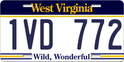 WV license plate 1VD772