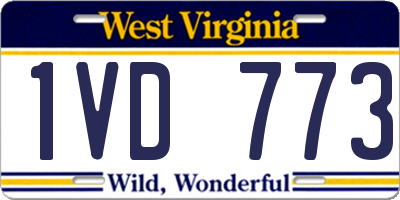 WV license plate 1VD773