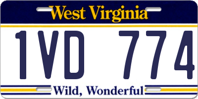 WV license plate 1VD774