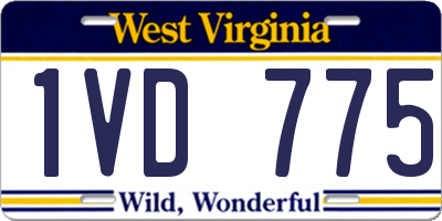 WV license plate 1VD775