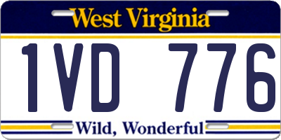 WV license plate 1VD776