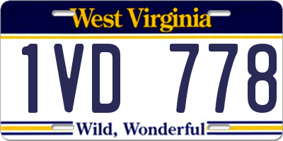 WV license plate 1VD778