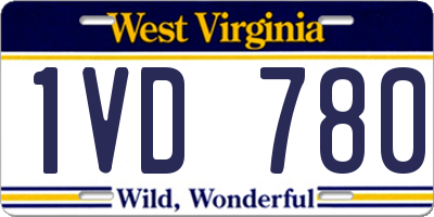 WV license plate 1VD780