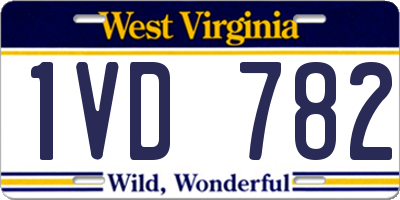 WV license plate 1VD782