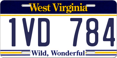WV license plate 1VD784