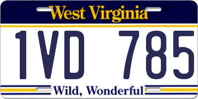 WV license plate 1VD785