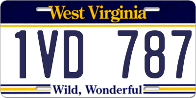 WV license plate 1VD787