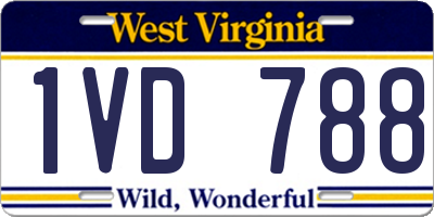 WV license plate 1VD788