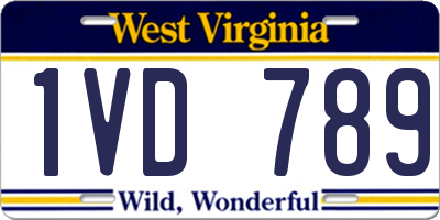 WV license plate 1VD789