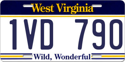 WV license plate 1VD790