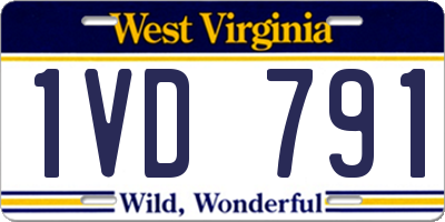 WV license plate 1VD791