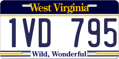 WV license plate 1VD795
