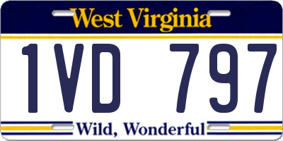 WV license plate 1VD797