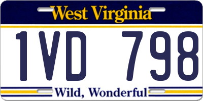 WV license plate 1VD798