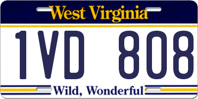 WV license plate 1VD808