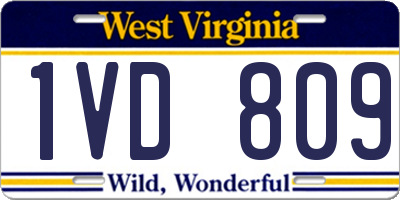 WV license plate 1VD809