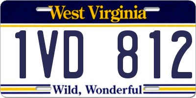 WV license plate 1VD812