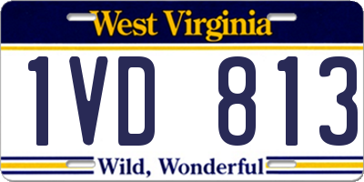 WV license plate 1VD813